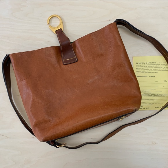 Dooney & Bourke Derby Florentine Hobo Brown Leather Purse - Picture 8 of 11